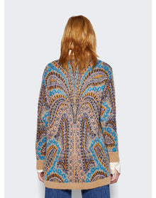 Etro | Women | Girocollio Knit Cardigan | Brown x Blue