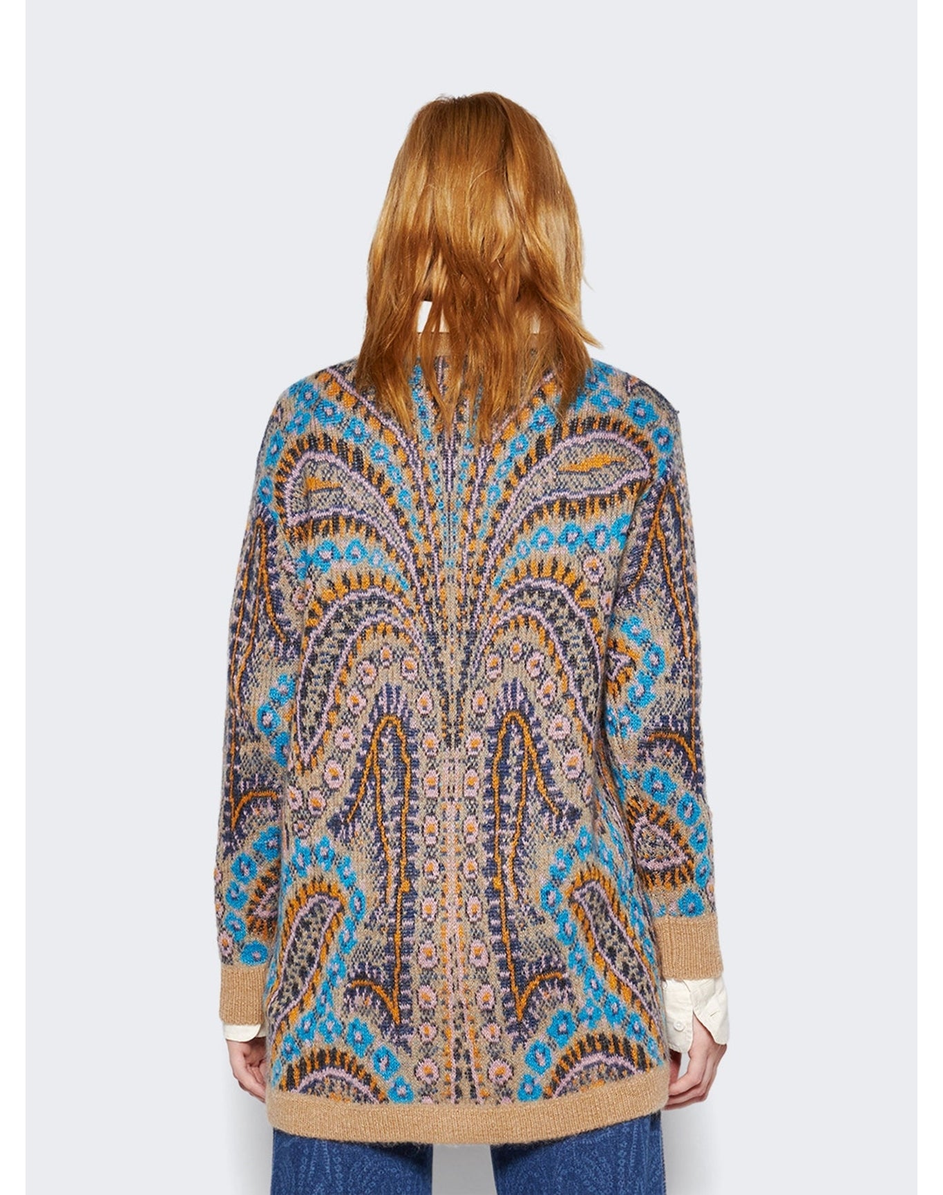 Etro | Women | Girocollio Knit Cardigan | Brown x Blue
