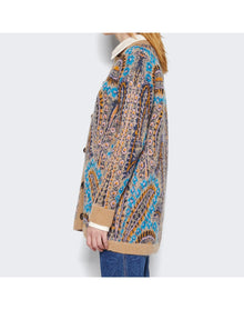 Etro | Women | Girocollio Knit Cardigan | Brown x Blue