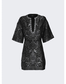 Etro | Women | Jacquard Dress With Mythological Floral Designs | Nero Black