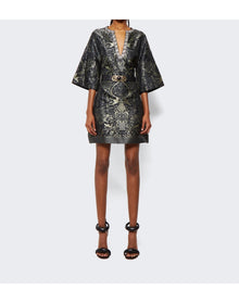 Etro | Women | Jacquard Dress With Mythological Floral Designs | Nero Black