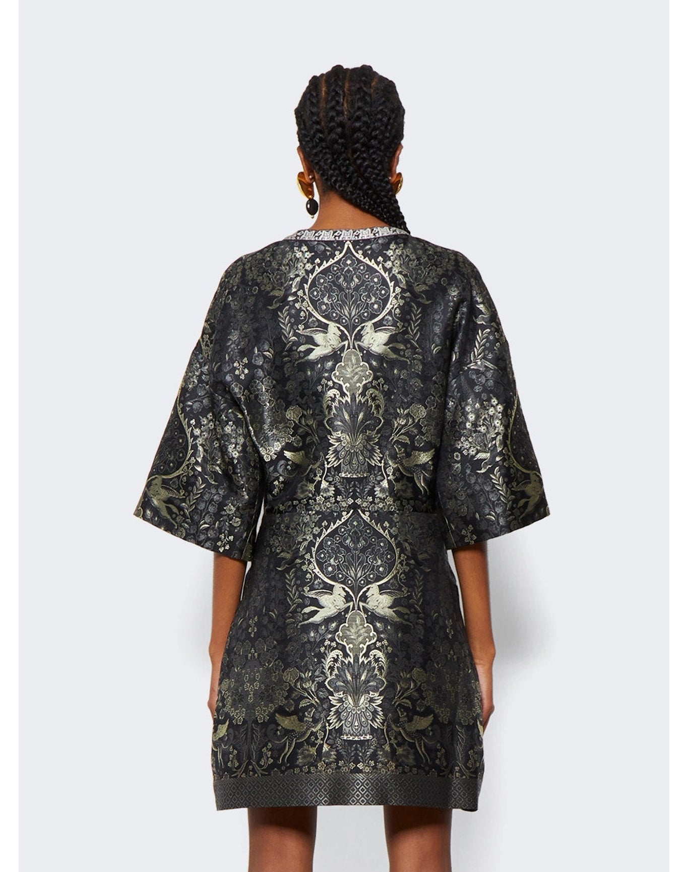 Etro | Women | Jacquard Dress With Mythological Floral Designs | Nero Black