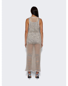 Etro | Women | Knitted Mesh Dress | Off White x Blue