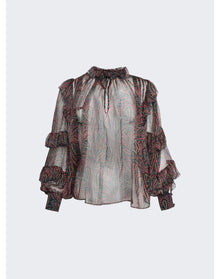 Etro | Women | Ruffled Paisley Silk Blouse | Multicolor