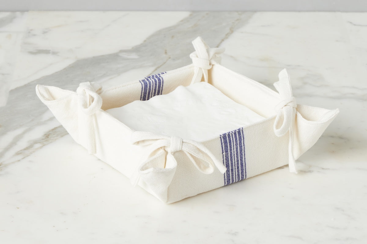 Napkin Tray | Vintage Navy Blue Stripe