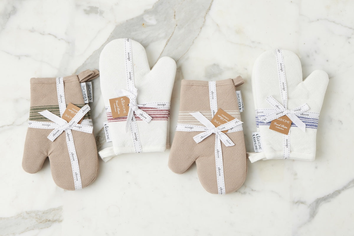 Oven Mitt | Vintage White Stripe | Set of 2