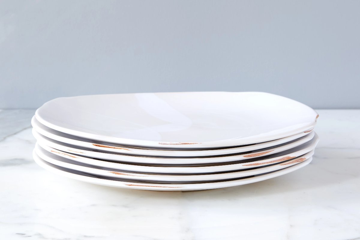 Exposed Edge Organic Dinner Plate | White | Large