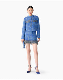 Embroidered Jacket with Front Pockets | Blue Multi