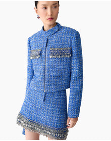 Embroidered Jacket with Front Pockets | Blue Multi