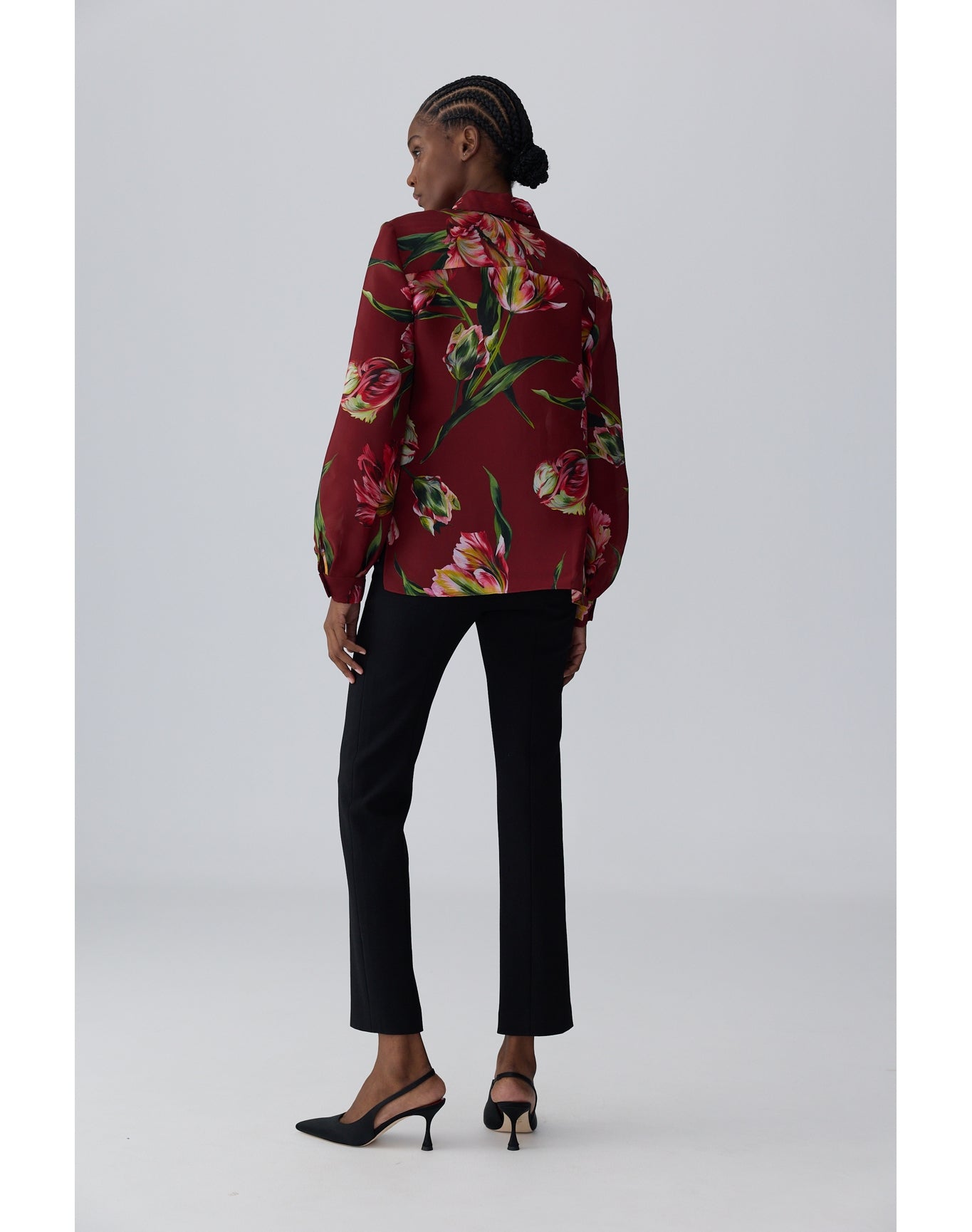 Puff Sleeve Button Down Top | Garnet Multi
