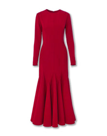 Long Sleeve Crewneck Midi Dress | Garnet