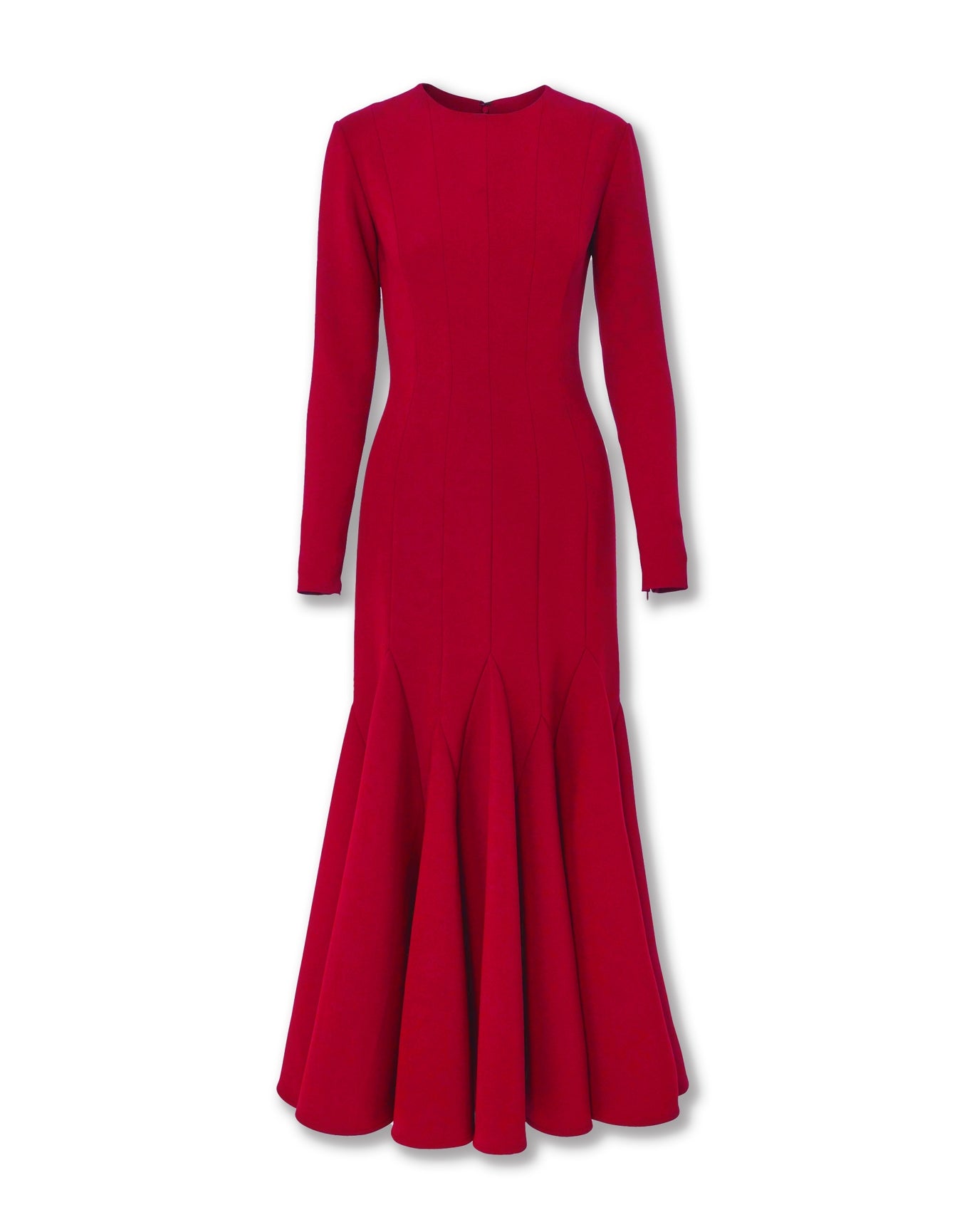 Long Sleeve Crewneck Midi Dress | Garnet