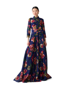Trench Gown | Dark Navy Multi