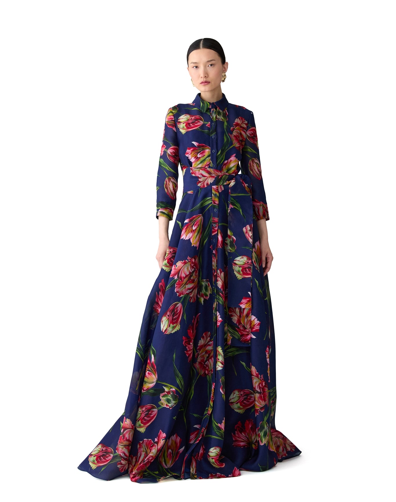 Trench Gown | Dark Navy Multi