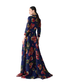 Trench Gown | Dark Navy Multi