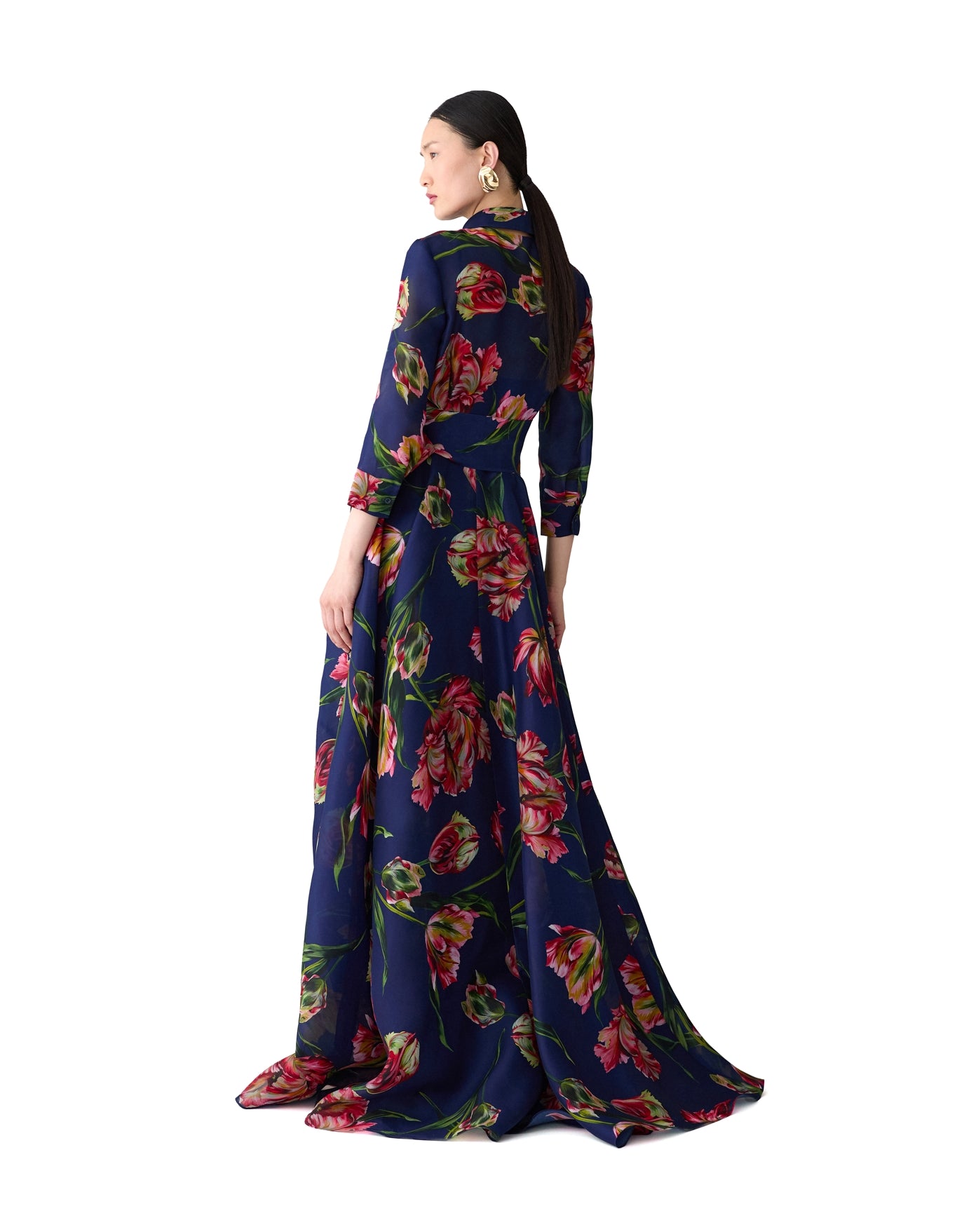 Trench Gown | Dark Navy Multi