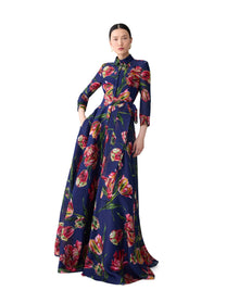 Trench Gown | Dark Navy Multi