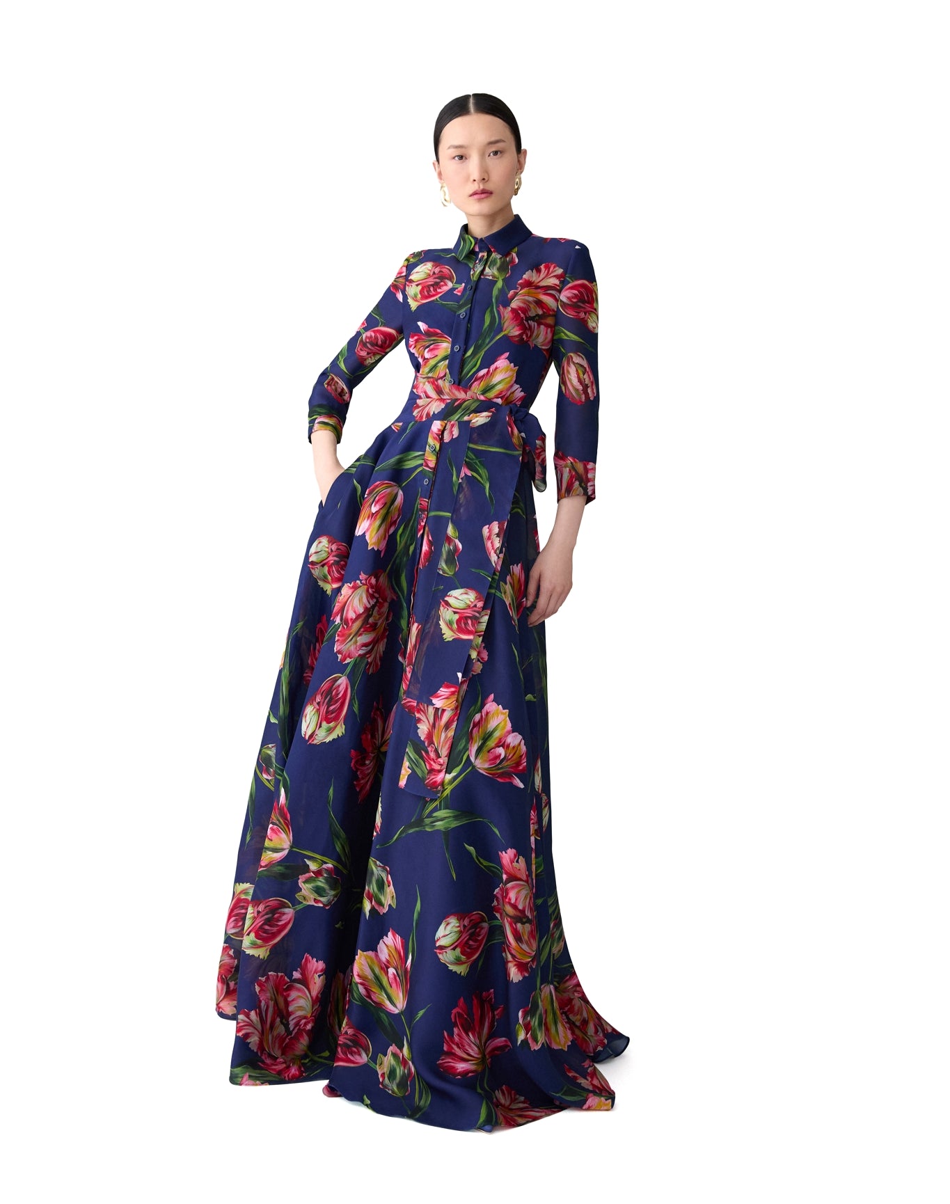 Trench Gown | Dark Navy Multi