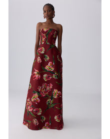 Strapless A-Line Gown | Garnet Multi