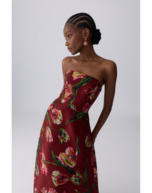 Strapless A-Line Gown | Garnet Multi