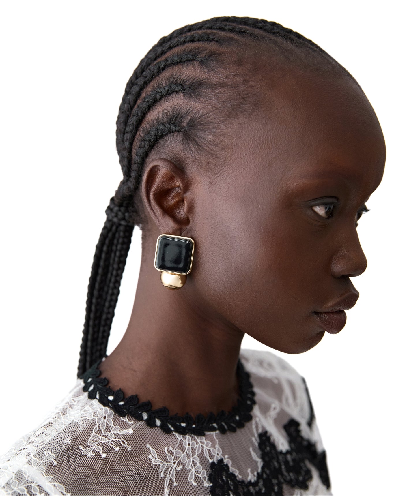 Resin Arty Stud Earrings | Black Multi