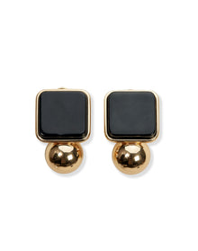 Resin Arty Stud Earrings | Black Multi