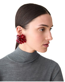 Crystal Cluster Earrings | Garnet