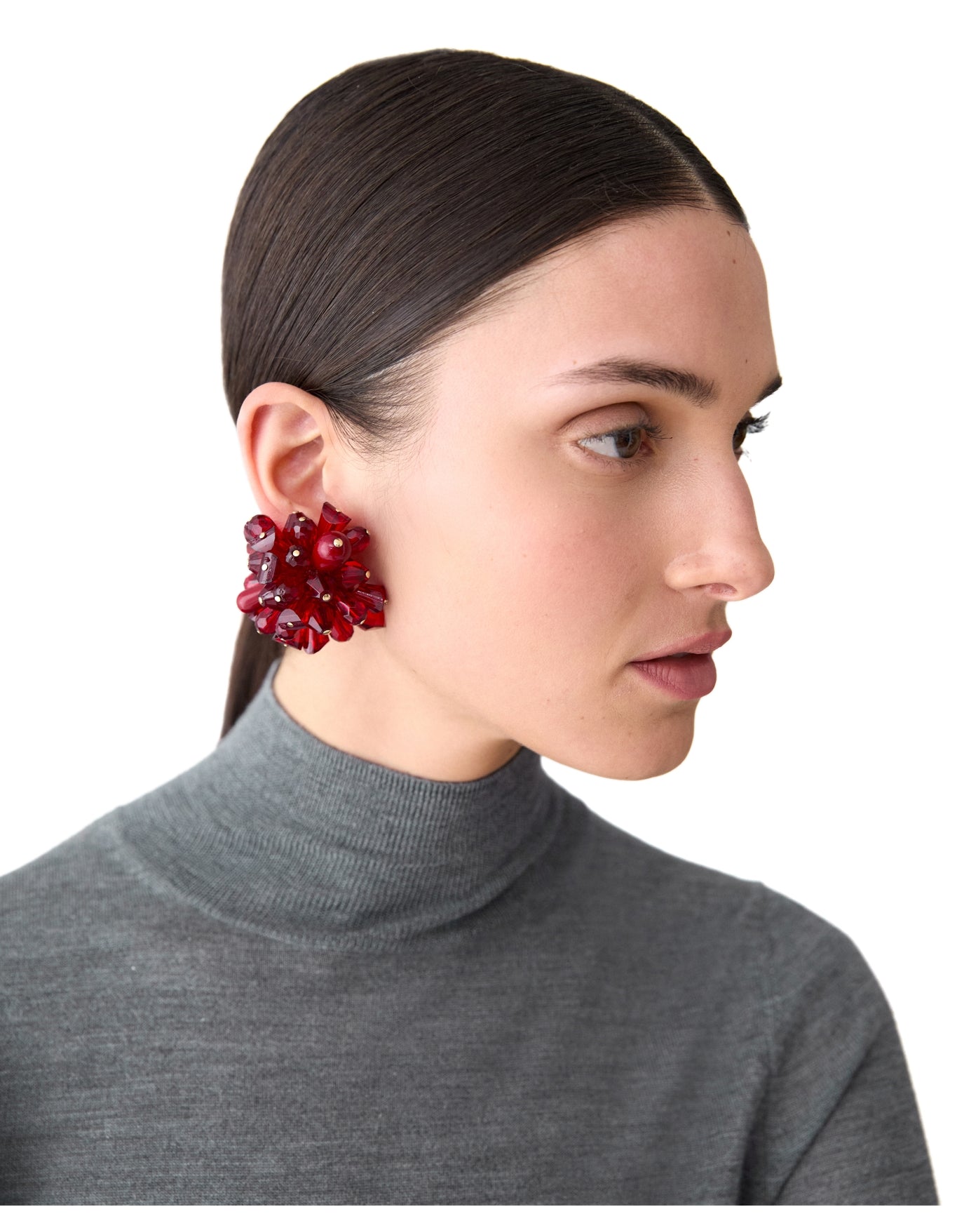 Crystal Cluster Earrings | Garnet