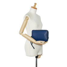 Prada | Pre-Owned Vitello Daino Clutch Bag | Blue