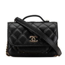 Chanel | Pre-Owned Mini Caviar Business Affinity Top Handle Bag | Black