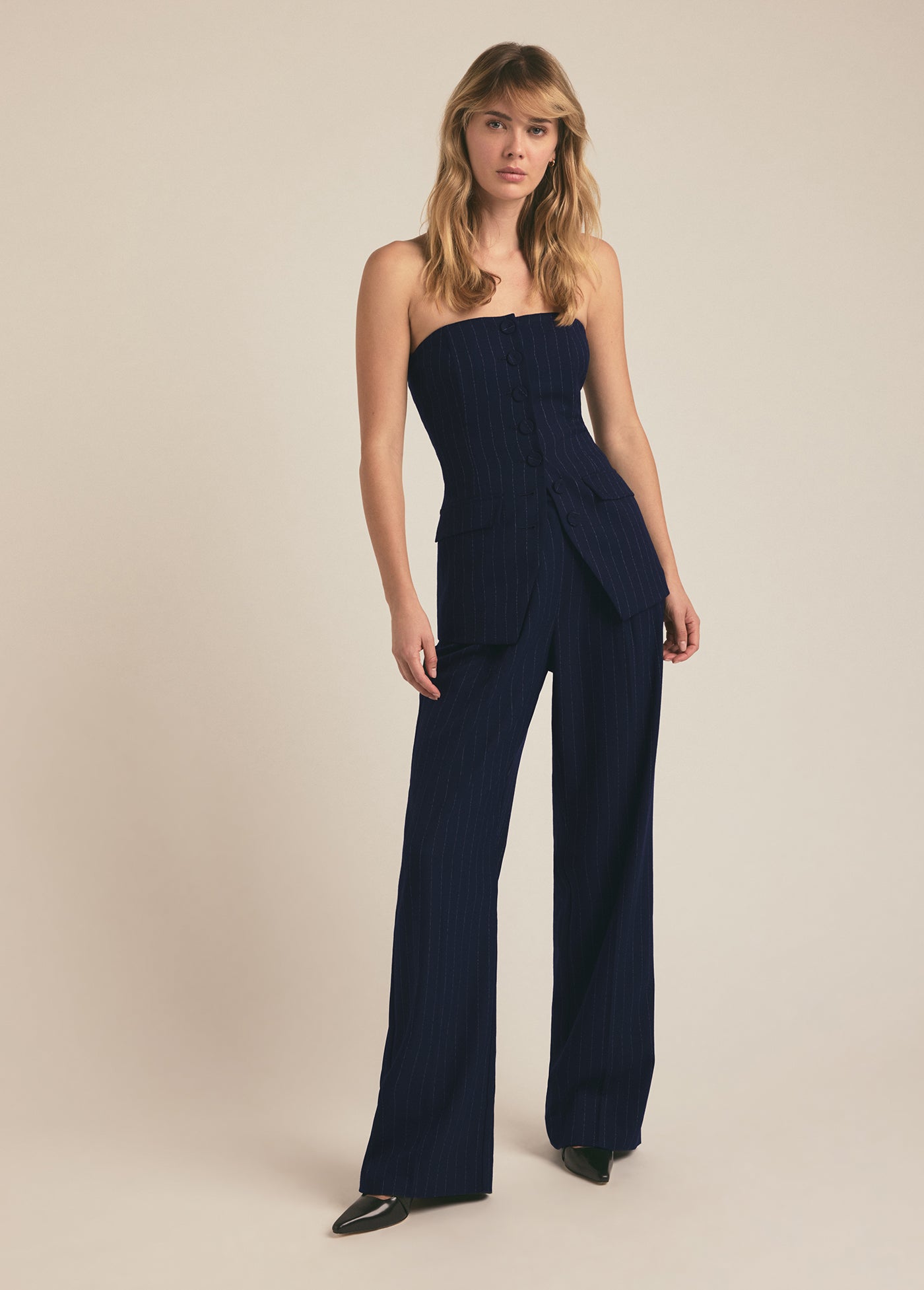 navy pinstripe
