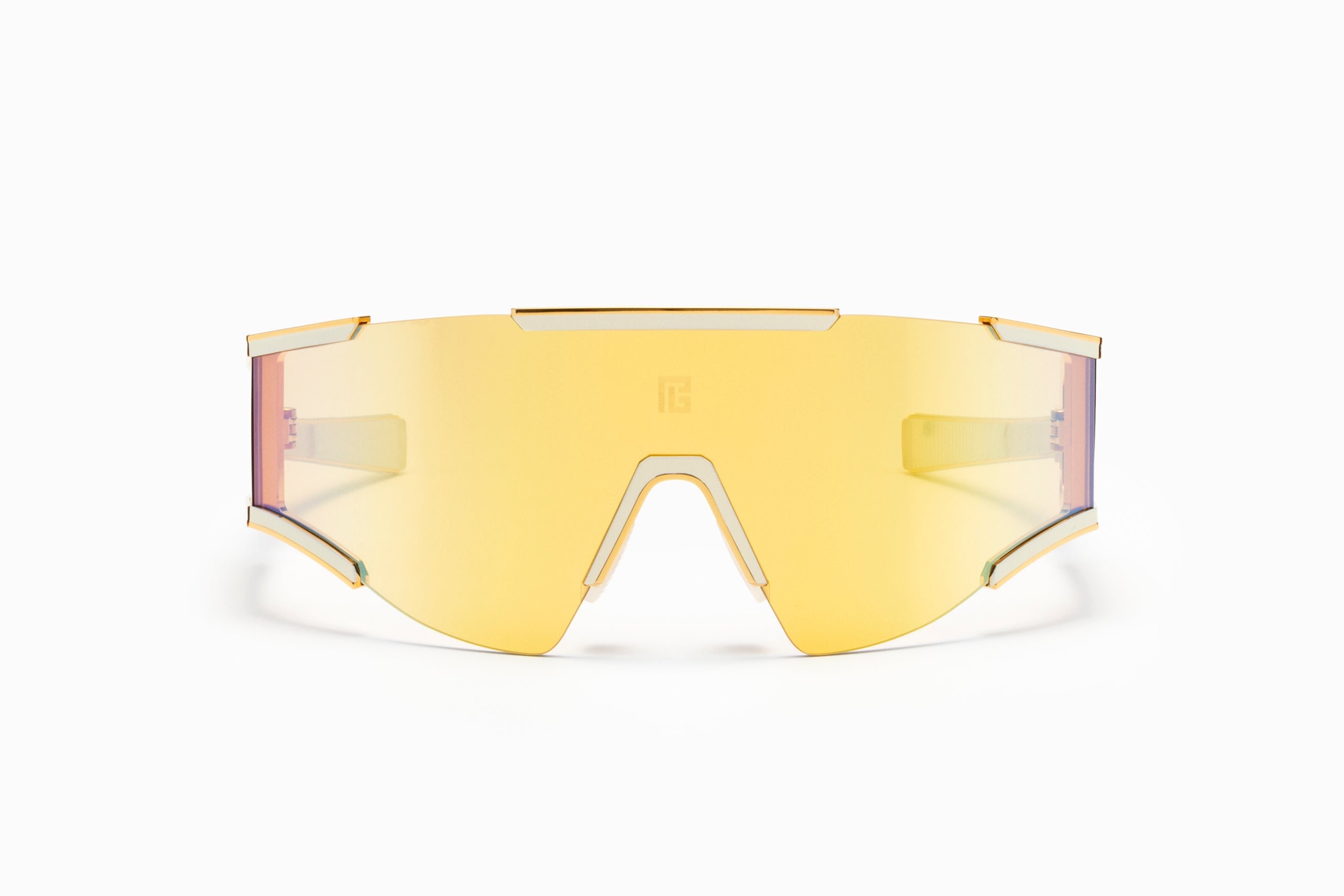 Unisex | Fleche Sunglass | Gold - Bone Enamel - Matte Crystal | Amber w/ Bronze Mirror