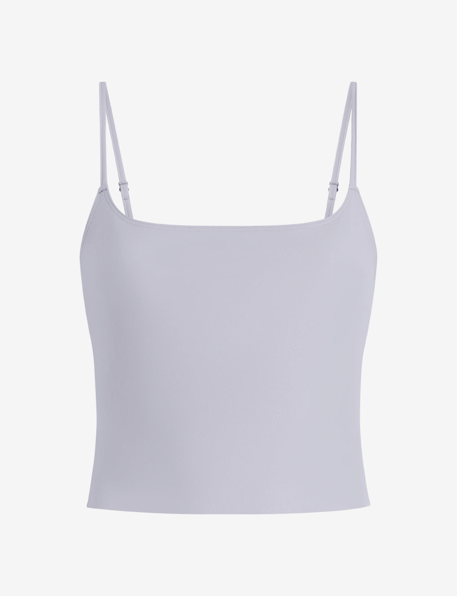 Faux Leather Cami Crop Top::Mist::Main