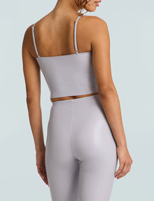 Faux Leather Cami Crop Top::Mist::Back