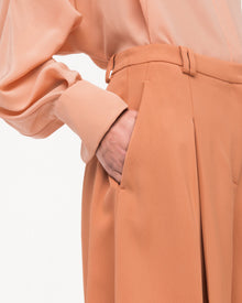 Another Tomorrow Fluid Pleated Short in Clay – Viscose Women's Trousers