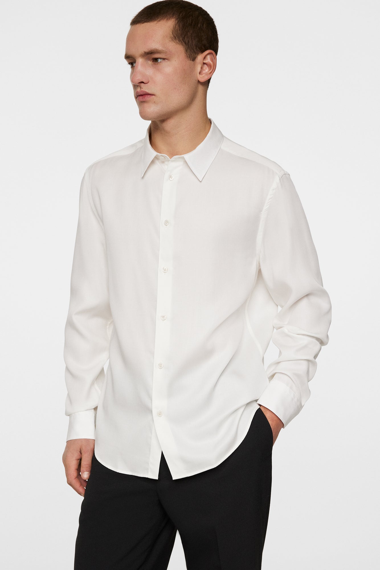 Men | Slim LS Comfort Tencel Shirt | Cloud White (V2)