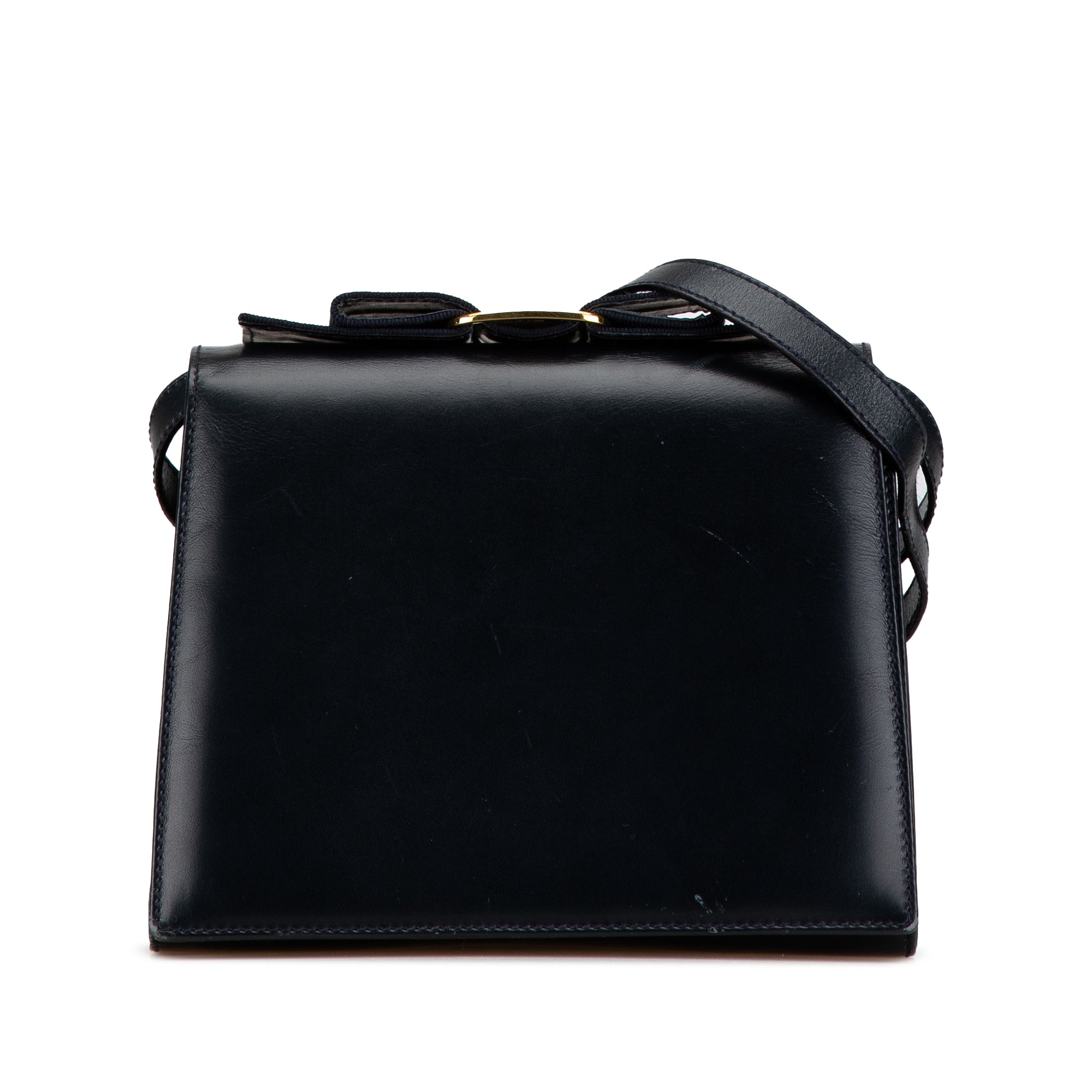 Ferragamo | Pre-Owned Vara Bow Leather Crossbody | Black