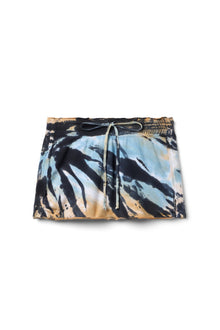 Women | Cut-Off Side Shirred Fleece Mini Skirt | Power Wash 1