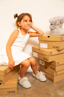 KIDS SLINGBACK MULE ICE GRAY (ELASTIC) - Australia Luxe Collective