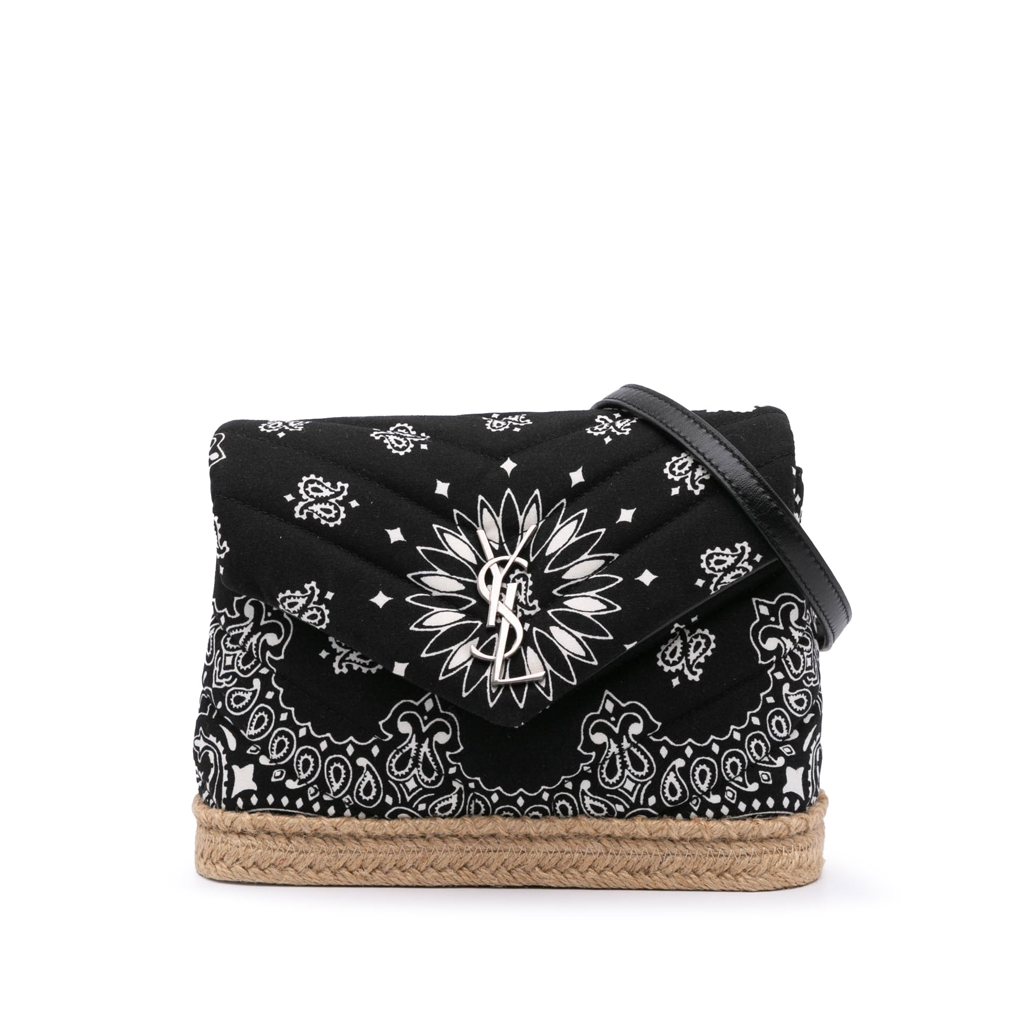 Saint Laurent | Pre-Owned Toy Cotton Bandana Print Loulou Crossbody | Black