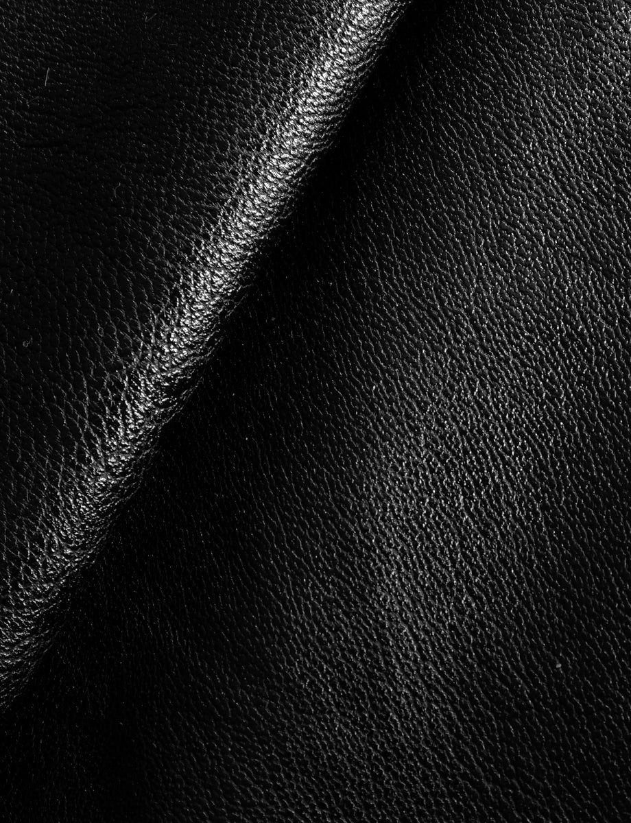 Faux Leather Double-Breasted Blazer::Black::Video