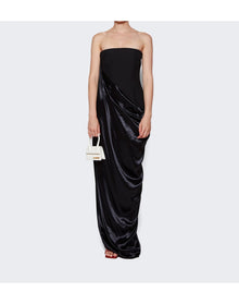 Ferragamo | Women | Long Color Block Dress | Black x Red