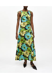 Floral Lycra Jersey Gathered Dress | Multicolour