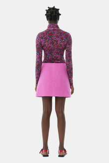 Floral Mesh Long sleeve Roll Neck Blouse | Fiji Flower