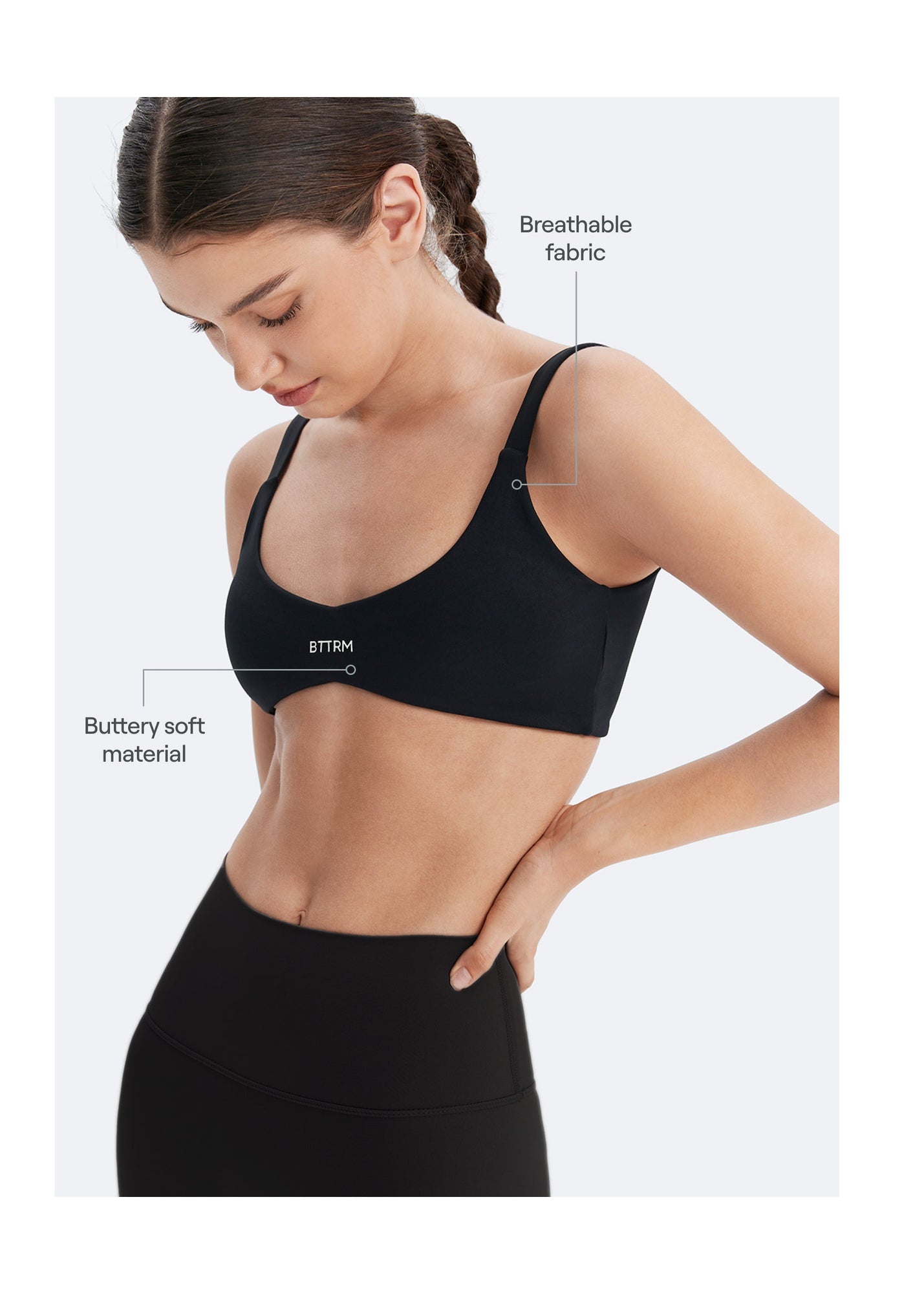 Form-Fitting Sports Bra | Inky Black