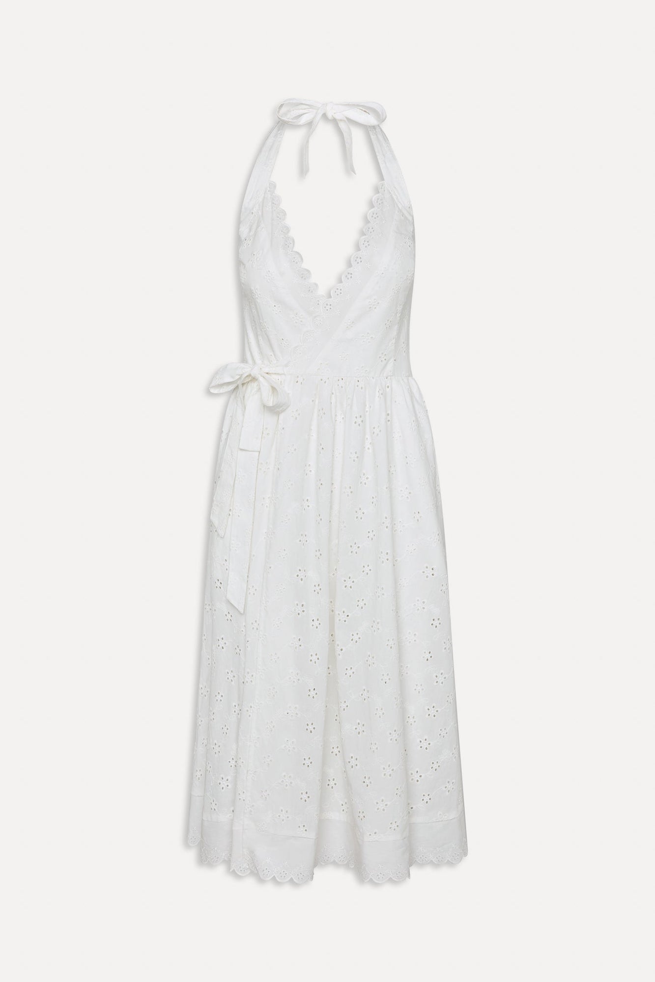BELLA HADID Fort Worth Fairy Midi Dress Salt Air Eyelet