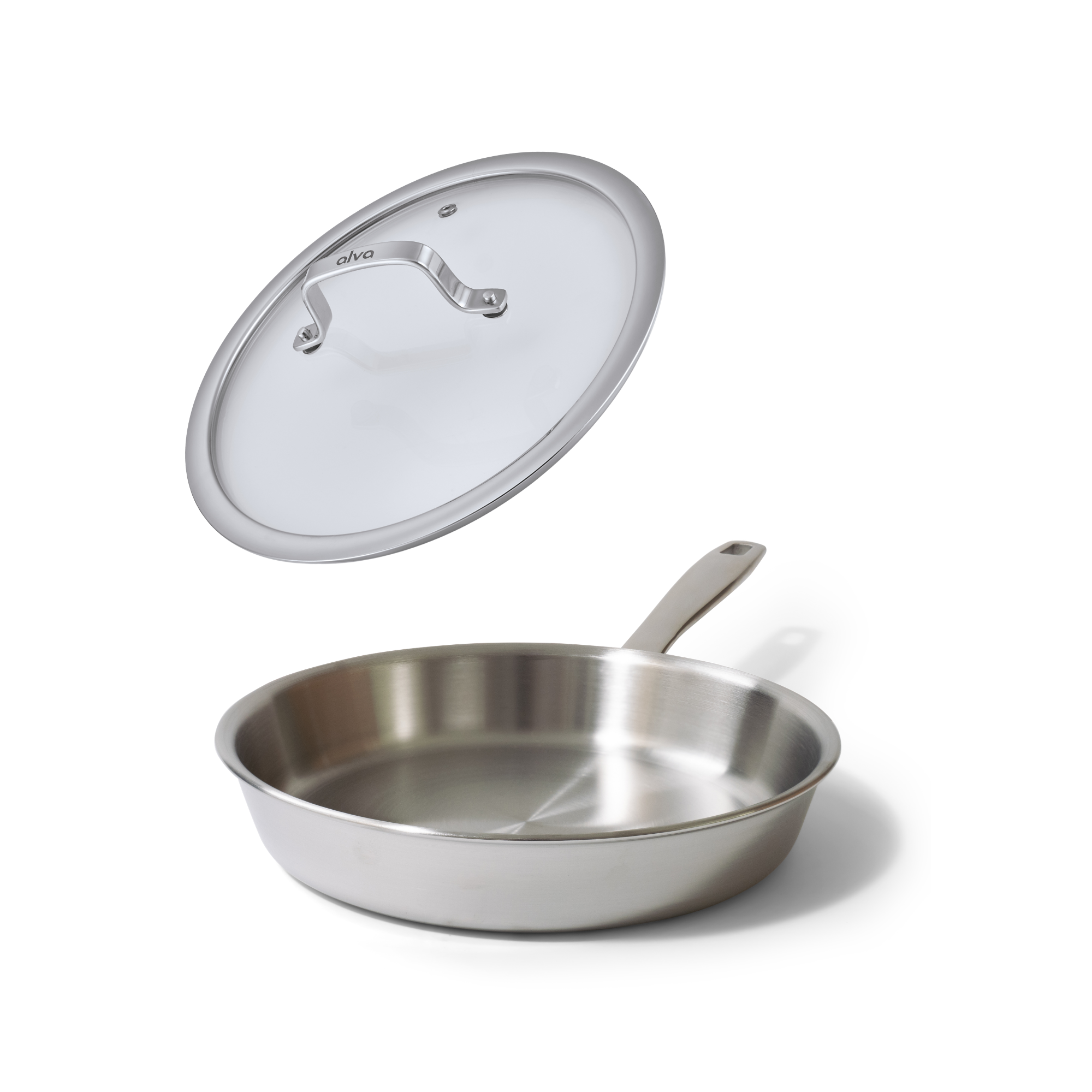 Maestro Frying pan 5-ply With Lid 9.5" | Silver