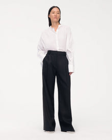 Another Tomorrow Gathered Voile Blouse in Off White – Cotton Women's Top