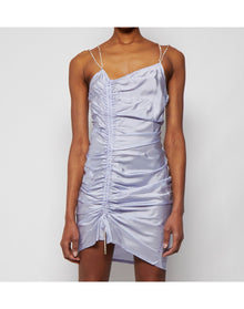 GCDS | Women | Asymmetrical Gathered Logo Dress | New Light Blue