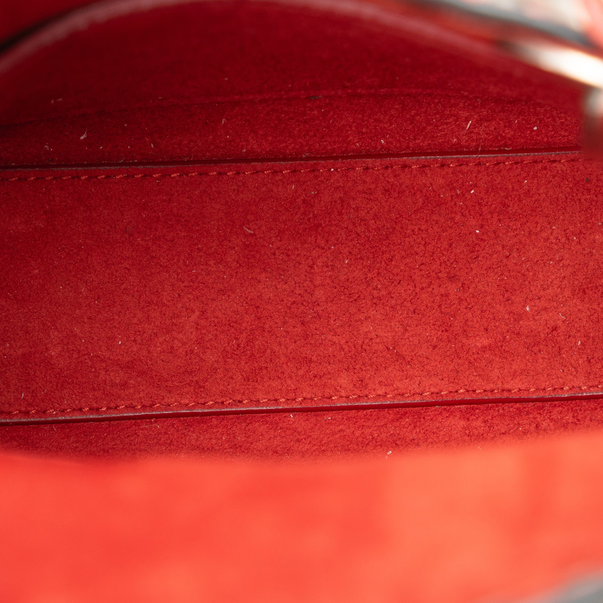 Dior | Pre-Owned Mini Embossed Calfskin Cannage Studded Flower Lady | Red